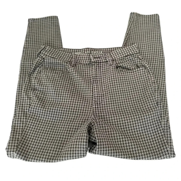 American‎ Eagle 10R curvy super hi-rise black + gray houndstooth print jeggings - Picture 1 of 6